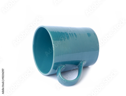 blue mug on a white background