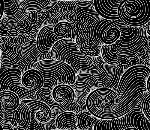 Beautiful abstract wavy seamless pattern with white curling lines. You can use any color of background