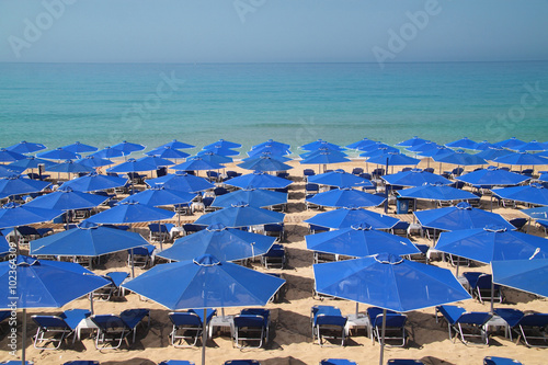 Beach ready for the arrival of the tourist crowds