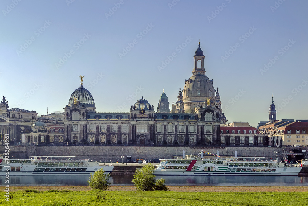 view of Bruhl Terrace, Dresden, Germany