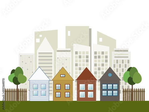 Colorful City, Houses For Sale / Rent. Real Estate © stokkam