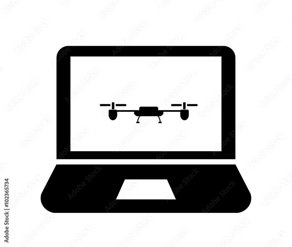 Drone dans un écran d'ordinateur Drone dans un écran d'ordinateur