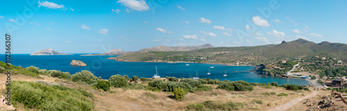 Fényképezés View on a gulf in Aegean sea in Greece