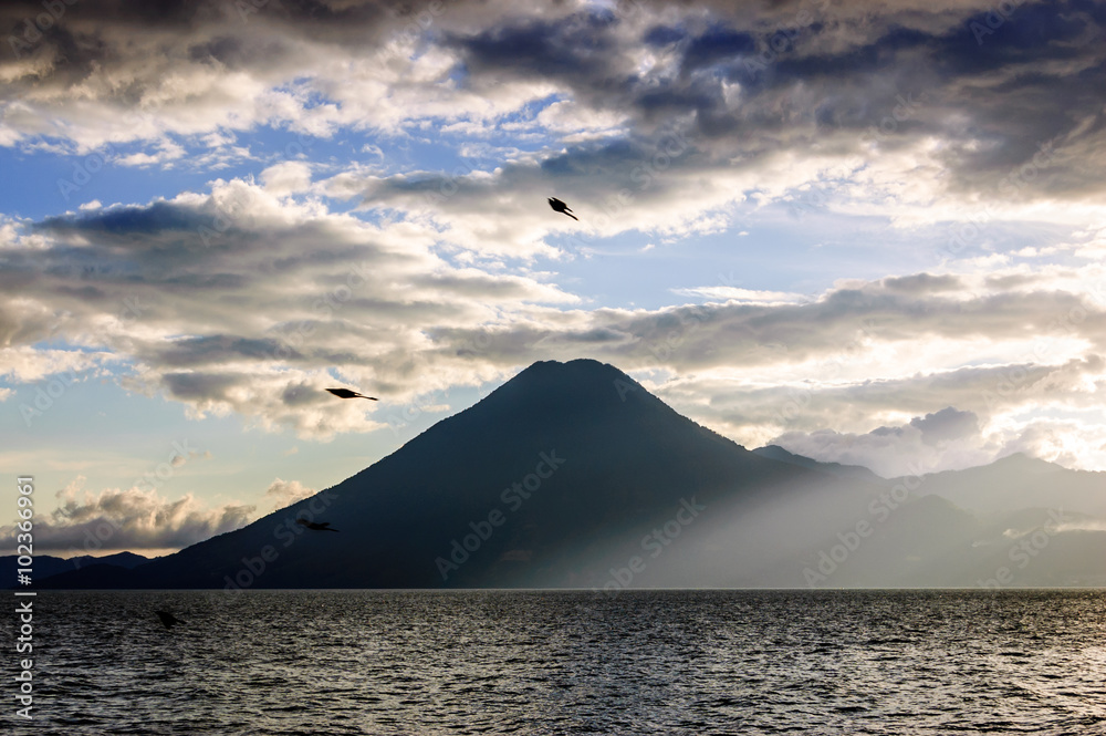 Lake Atitlan & volcano, Guatemala