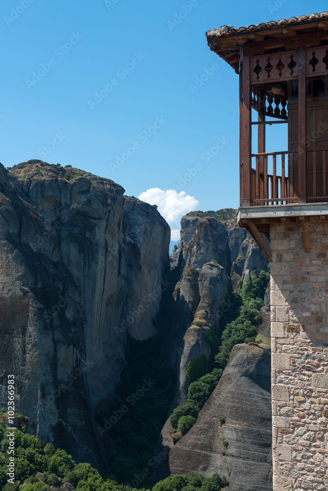 Fototapeta premium The Holy Monastery of Rousanou/St. Barbara in Meteora - complex of Eastern Orthodox monasteries, Greece