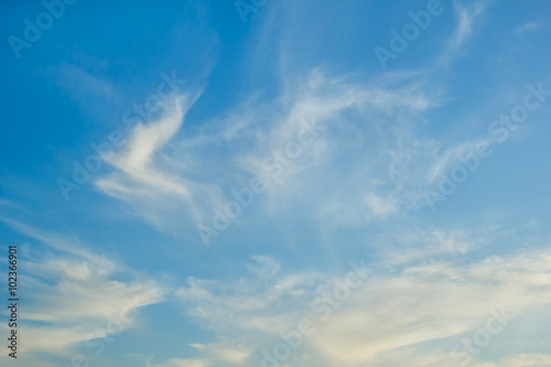Fototapeta Naklejka Na Ścianę i Meble -  White streaks of clouds in the blue sky