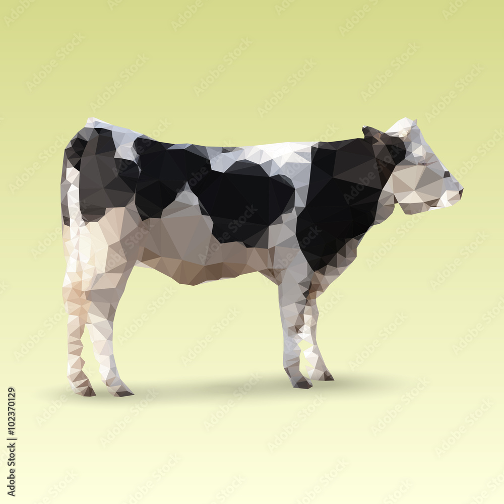 Foto Isolated Cow made with triangles. Vector polygonal illustration