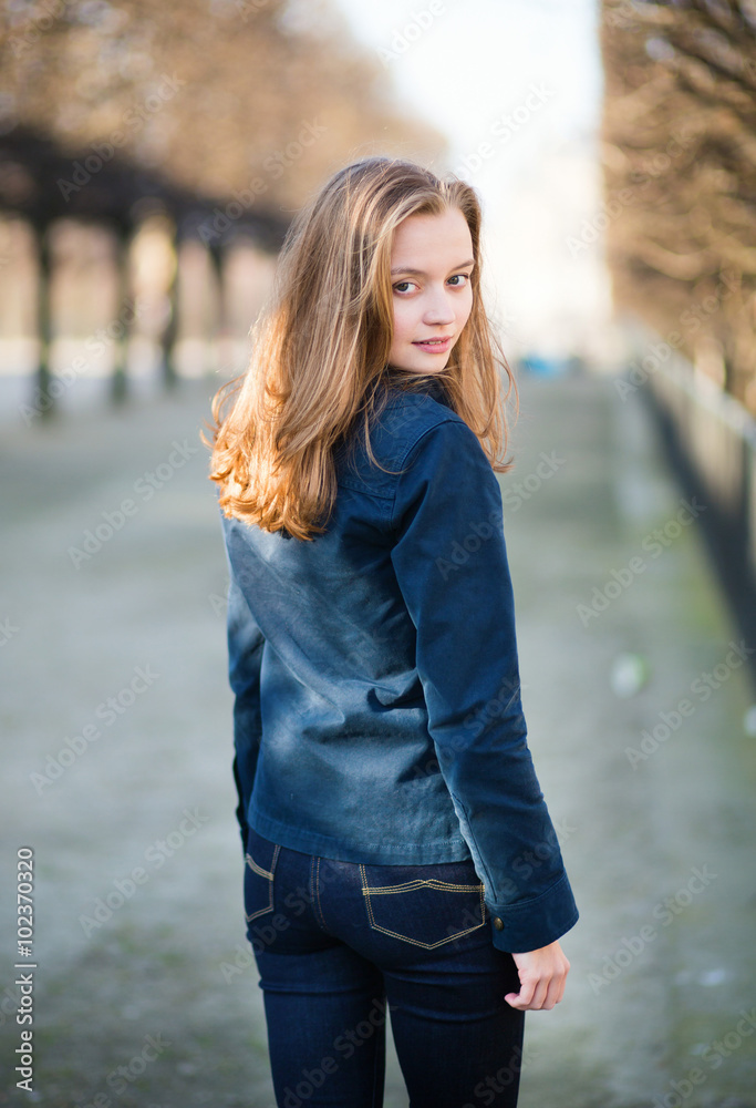 Young woman outdoors on a spring day Young woman outdoors on a spring day