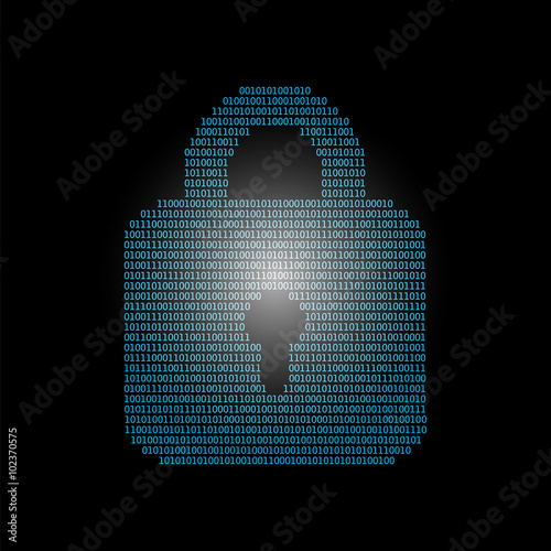 Internet security concept made with binary code drawing a padlock