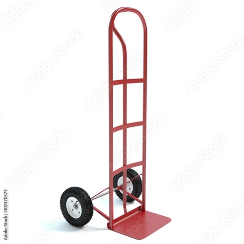 3d illustration of a hand truck