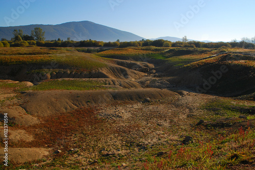 Periodic lake Cerknica, esophagus, drained lake, protected area, karst phenomena, Slovenia, according to trace water, 