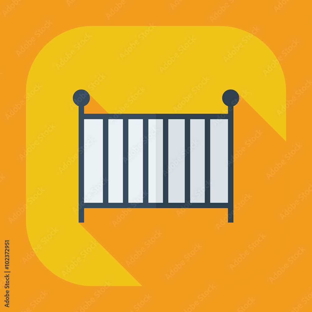 Flat modern design with shadow icons cot Flat modern design with shadow icons cot