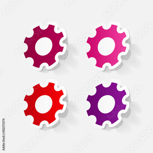 Paper clipped sticker: Manual pinion