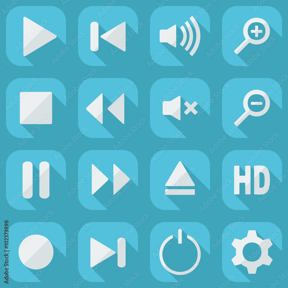 Flat modern design with shadow icon player Flat modern design with shadow icon player