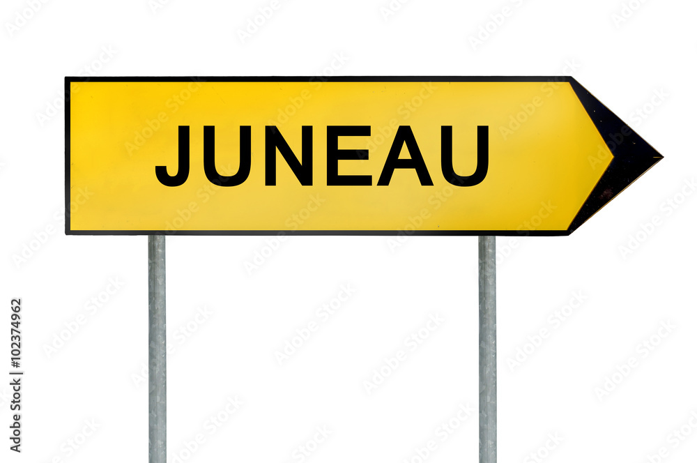 Yellow street concept sign Juneau isolated on white Yellow street concept sign Juneau isolated on white
