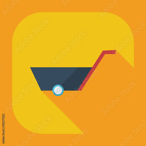 Flat modern design with shadow icons wheelbarrow