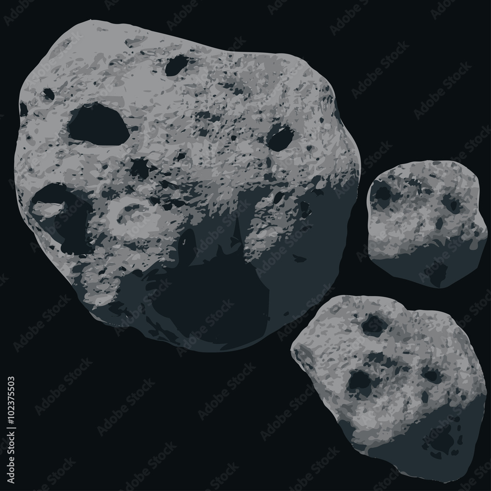 Naklejka premium Falling Meteorite. Asteroids 