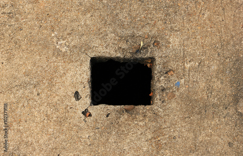 square black hole on floor