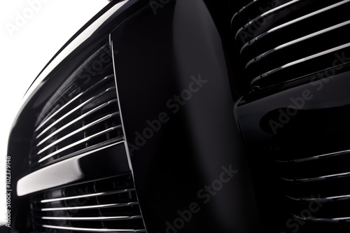 Close up of a grille of a big powerful American SUV truck