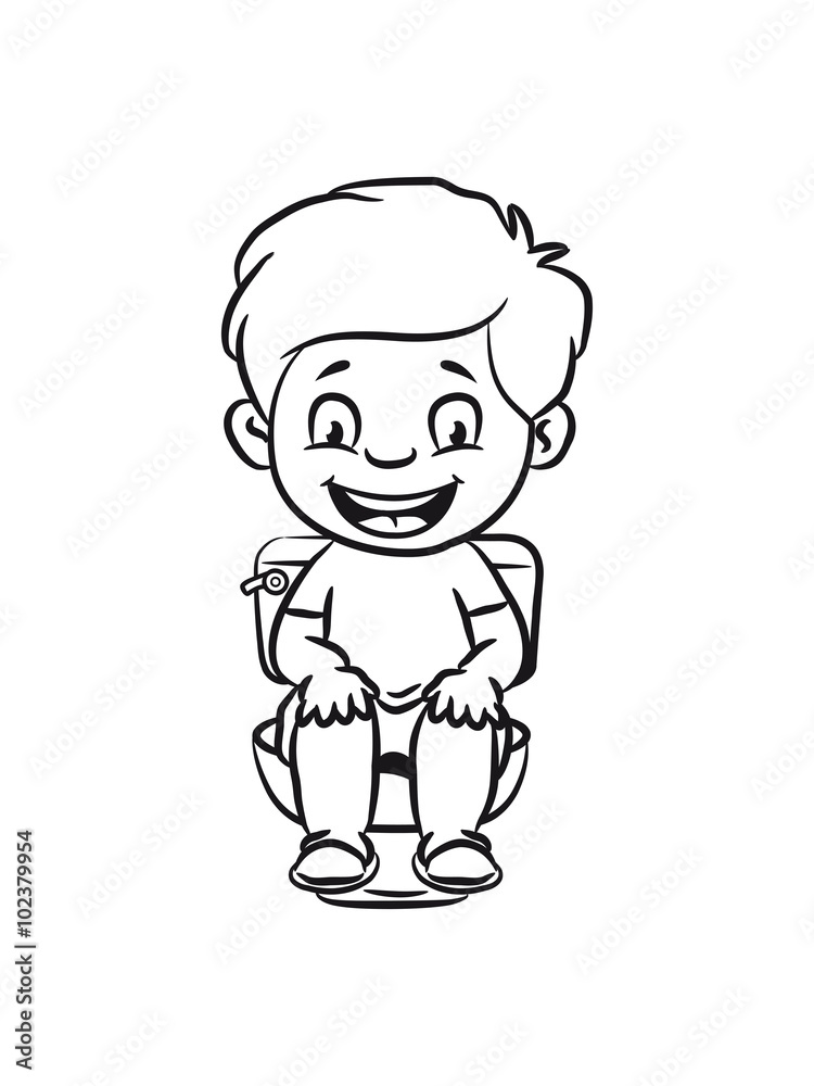 wc loo little boy sitting joy