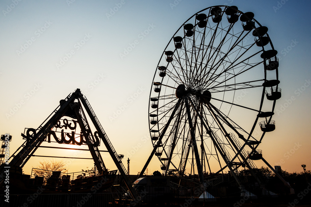 Detail And Silhouette of Ferris Wheel Detail And Silhouette of Ferris Wheel