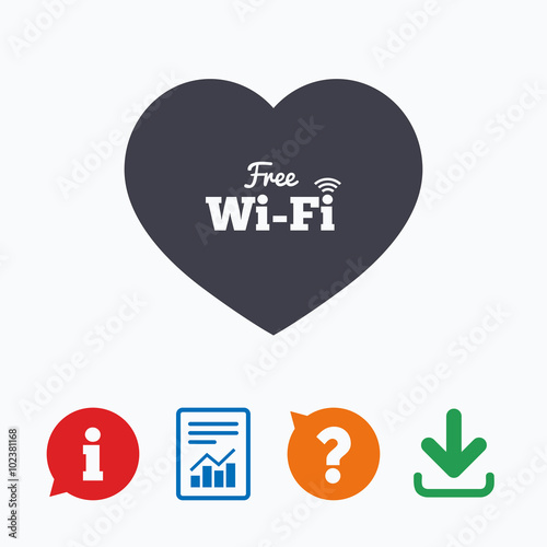 Love Free wifi sign. Wifi symbol.