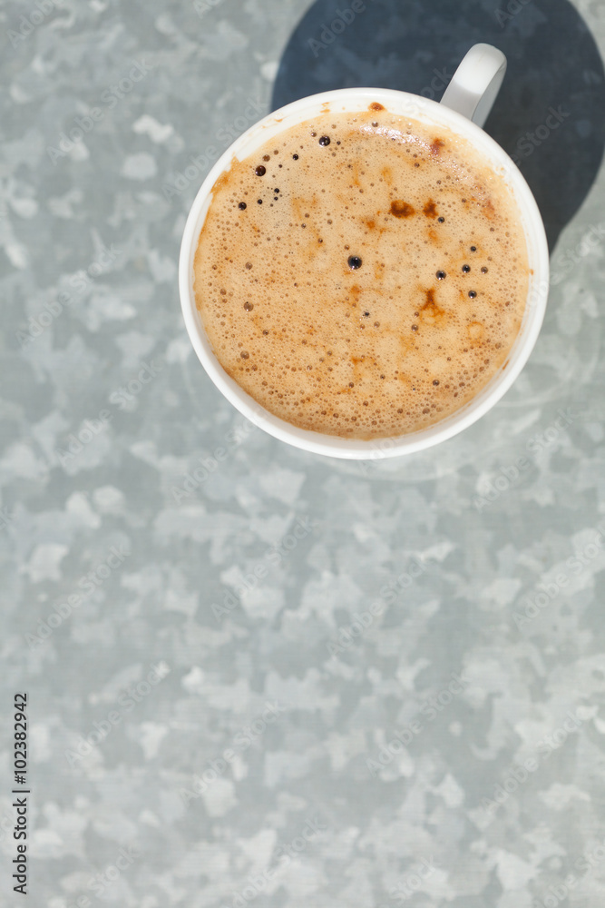 Beverage. Cup of coffee hot drink on gray Beverage. Cup of coffee hot drink on gray