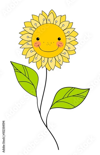 Fototapeta Naklejka Na Ścianę i Meble -  Beautiful smiling flower, Floral Design Element