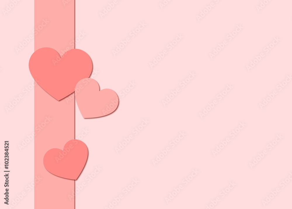 Valentine hearts and ribbon background