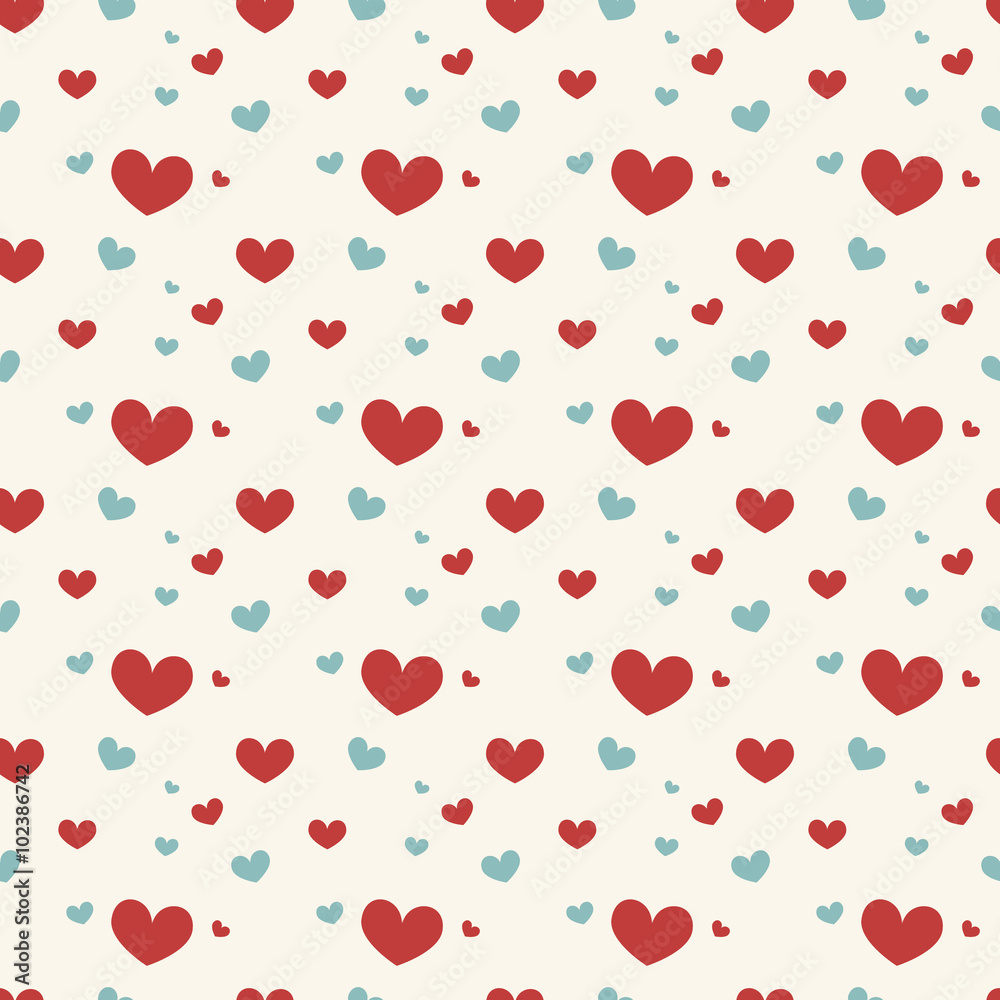 Seamless geometric pattern with hearts. Seamless geometric pattern with hearts.