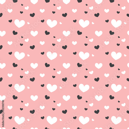Seamless geometric pattern with hearts. 