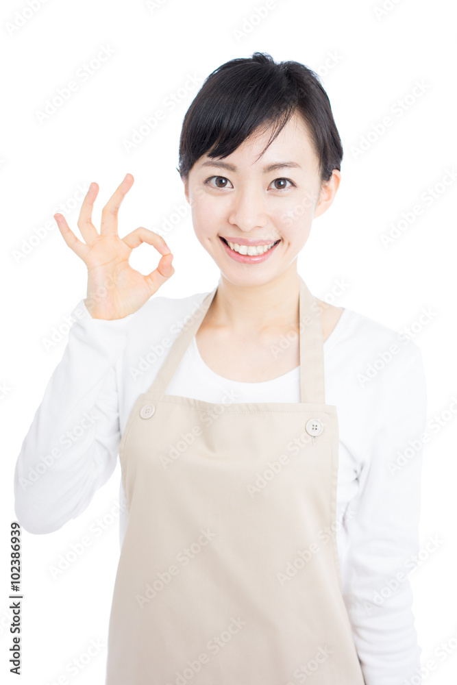 OKの合図をする女性 OKの合図をする女性