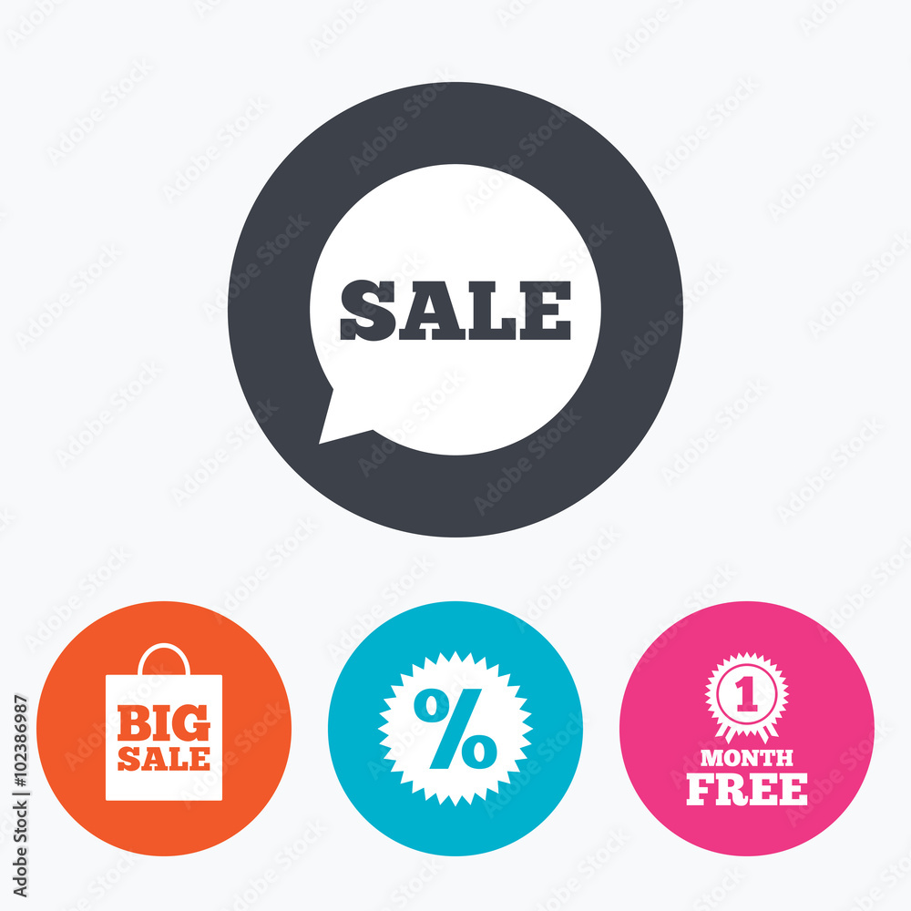 Sale speech bubble icon. Discount star symbol Sale speech bubble icon. Discount star symbol