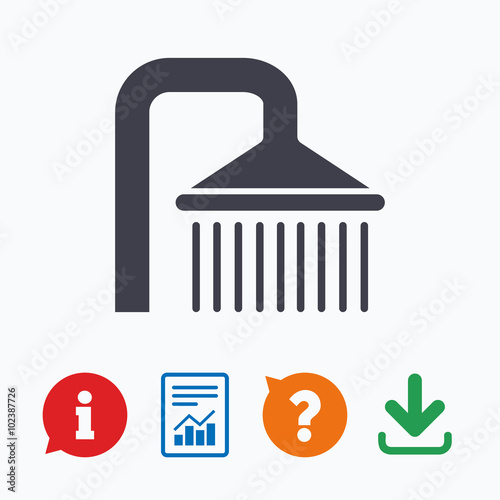 Shower sign icon. Douche with water drops symbol