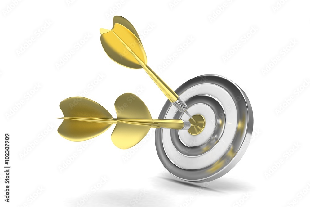 Three arrows darts in center. Three arrows darts in center.