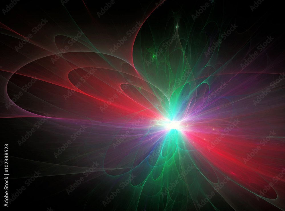 Colorful glow, flash. Space wind. The abstract image.