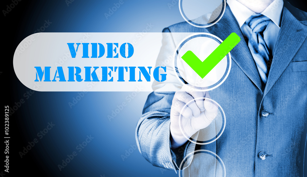 business man pressing checkbox Video Marketing business man pressing checkbox Video Marketing