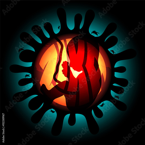 zika virus infection and pregnancy vector illustration