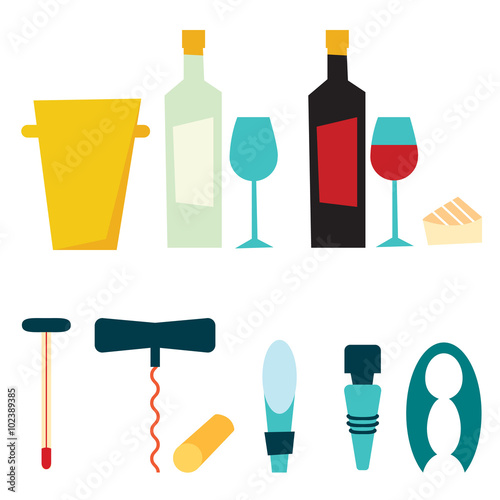 Wine Tools vector illustration