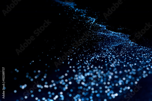 Bio luminescence. Illumination of plankton at Maldives. Many par