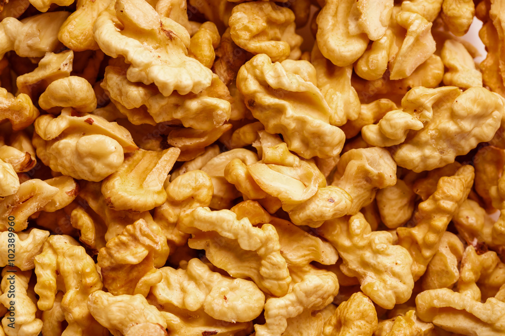 Big shelled walnuts background Big shelled walnuts background