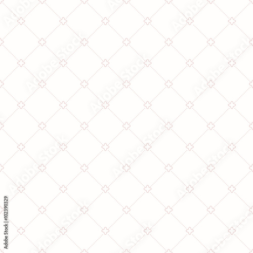 Geometric repeating ornament with diagonal pink dots. Seamless abstract modern pattern