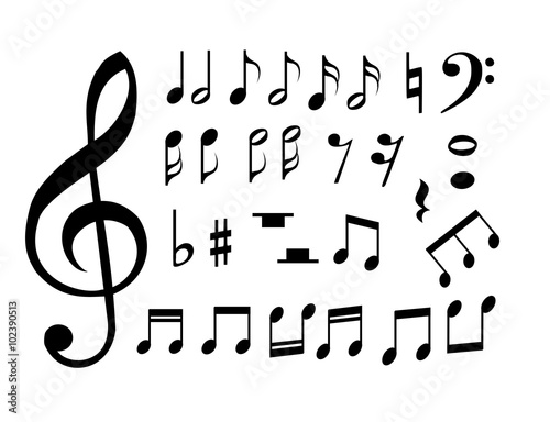 Set of music notes vector