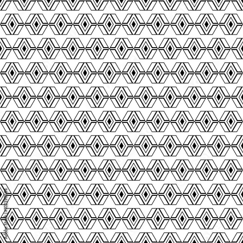 Seamless black and white decorative vector background with abstract geometric pattern. Print. Repeating background. Cloth design, wallpaper.