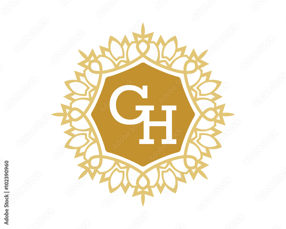 GH initial royal letter logo GH initial royal letter logo