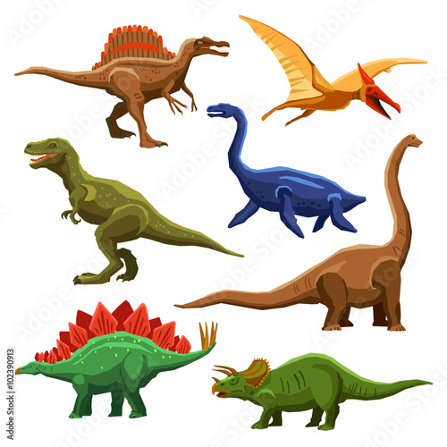 Fototapeta Dinozaury kolorowe ikony Iet