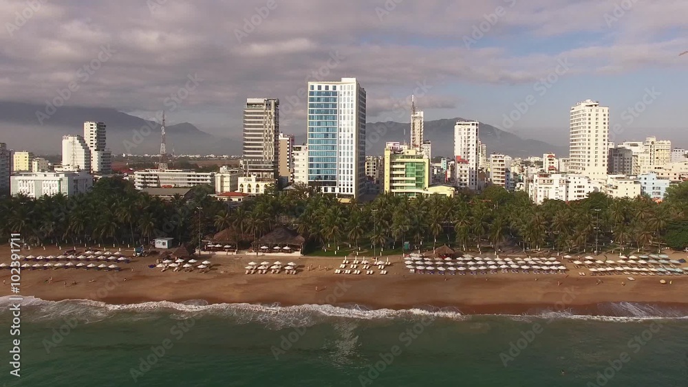 Aerial shot of resort area made in Vietnam Aerial shot of resort area made in Vietnam
