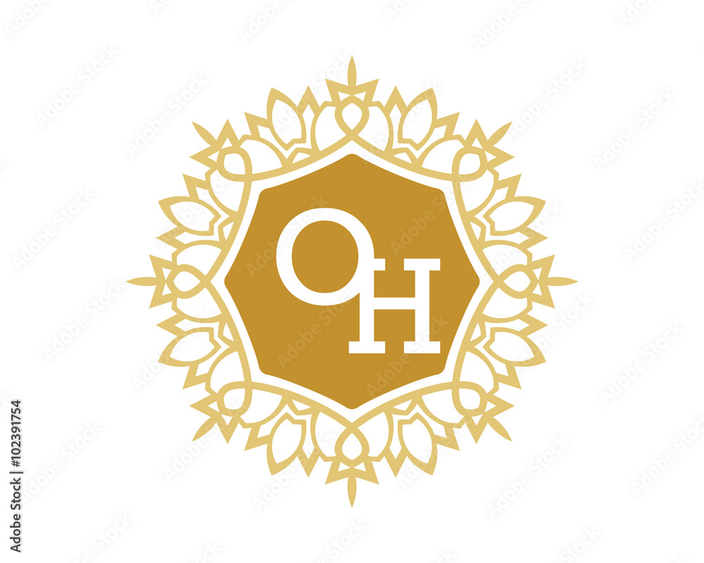 OH initial royal letter logo