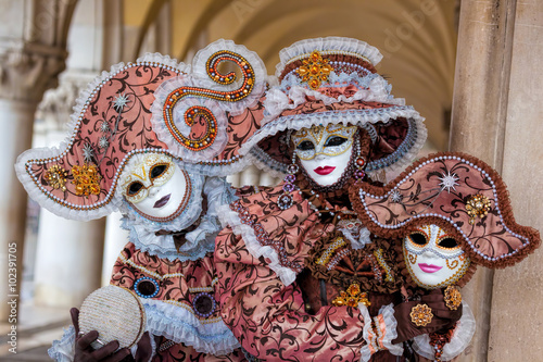 Vászonkép Carnival mask  on San Marco square in Venice