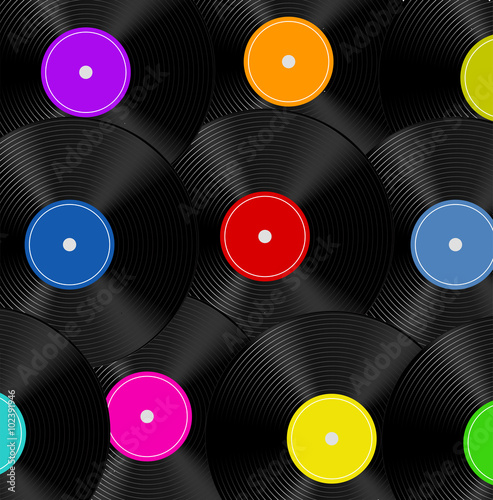 Vinyl record vector pattern
